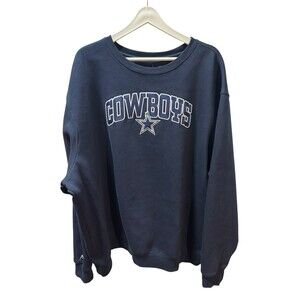 Men's Antigua Navy Dallas Cowboys Victory Chenille Pullover Sweatshirt Size 3X